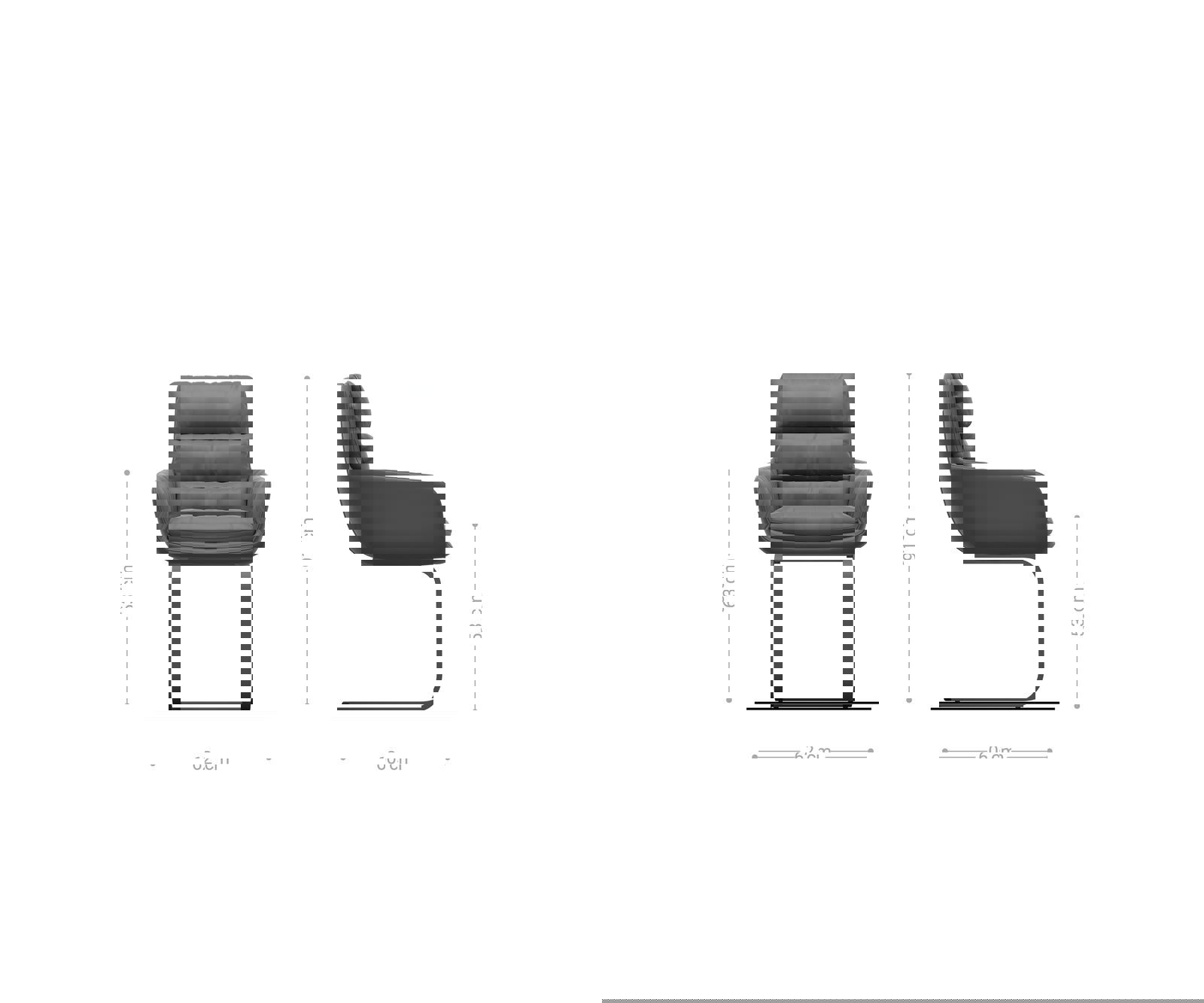 Jedálenská stolička Abelia-Flex s opierkami zmiešané materiály pravá koža bielo-strieborno sivá jedálenská stolička plochá biela - Image 6