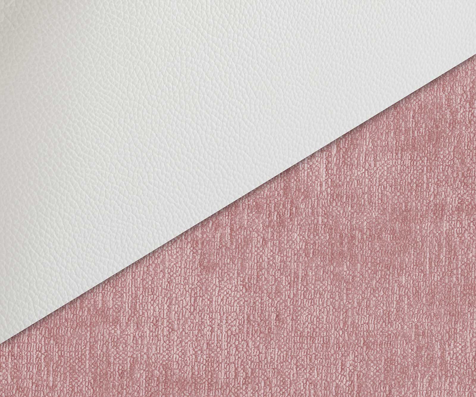 Jedálenská stolička Luan-Flex s opierkami zmiešané materiály pravá koža bielo-ružová jedálenská stolička plochá biela - Image 3