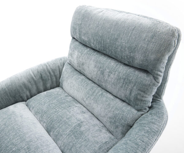 Jedálenská stolička Abelia-Flex s podrúčkami bouclé biela krížová podnož zúžená nerezová oceľ otočná o 180° - Image 4