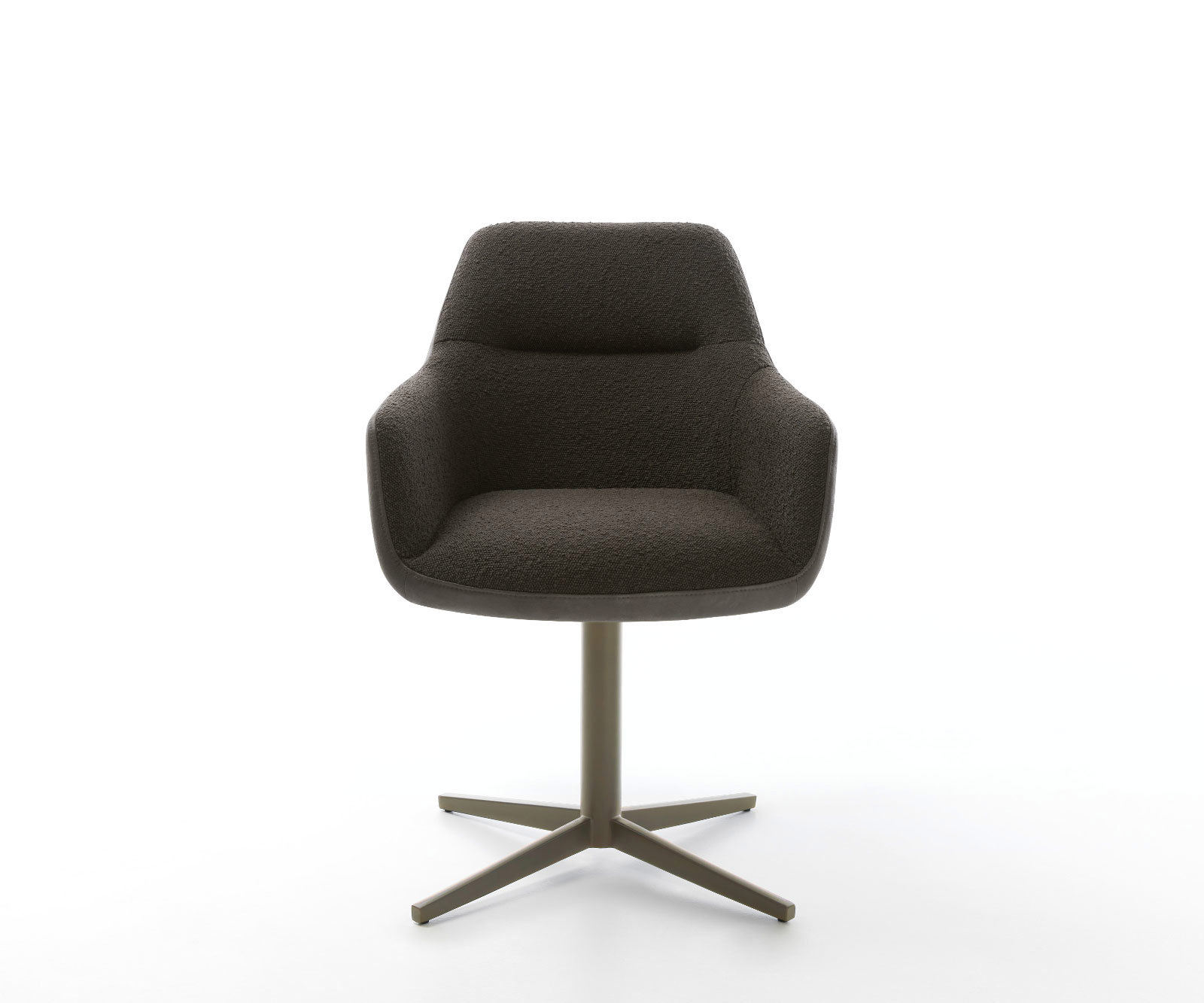 Otočná jedálenská stolička Pejo-Flex zmiešané materiály čierna podstava efektová titánová 360° otočná vrecková pružina - Image 2