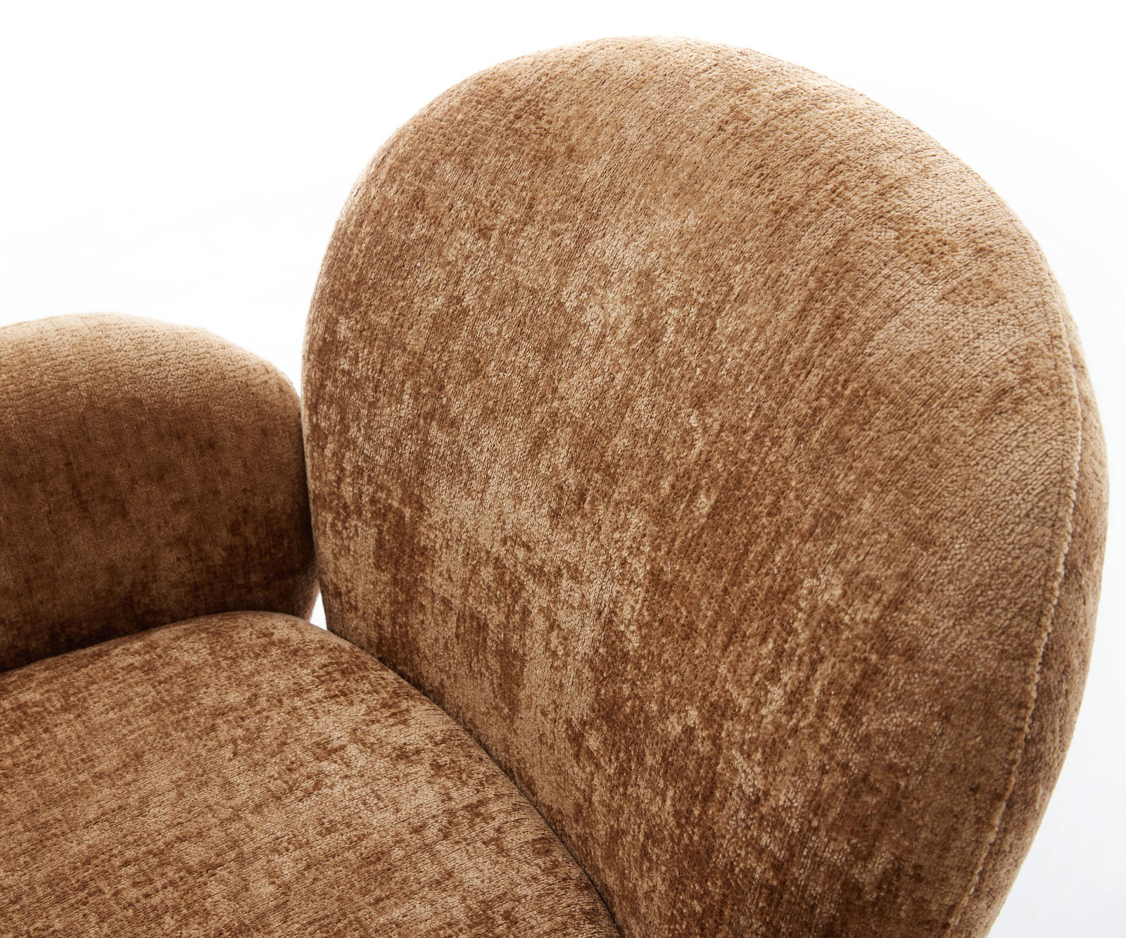 Otočná jedálenská stolička Nube-Flex s opierkami z chenillu hrdzavá podstava efektová titanová 360° otočná vrecková pružina - Image 4