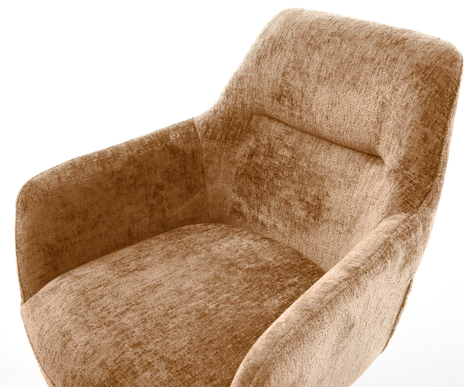 Otočná jedálenská stolička Pejo-Flex šenilka hrdzavá podstava titánový efekt 360° otočný vrecková pružina - Image 4