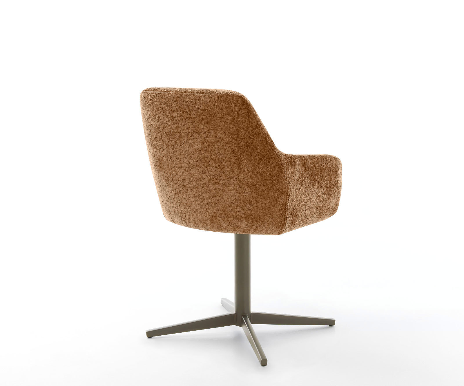 Otočná jedálenská stolička Pejo-Flex šenilka hrdzavá podstava titánový efekt 360° otočný vrecková pružina - Image 5