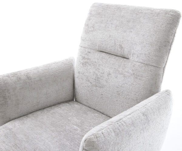 Jedálenská stolička Jova-Flex s podrúčkami Chamois Silver Grey Krížová podnož široká nerezová oceľ Otočná o 360° Vreckové pružiny - Image 4