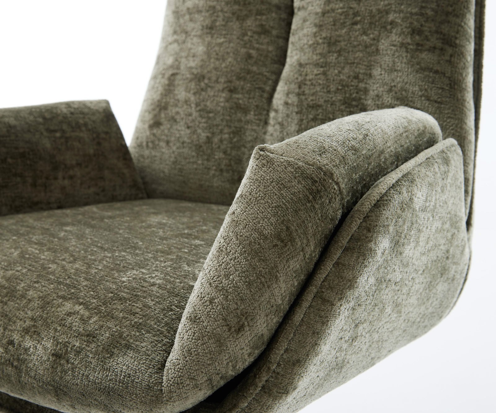 Jedálenská stolička Clea-Flex šenilka olivová tenká podstava čierna - Image 4