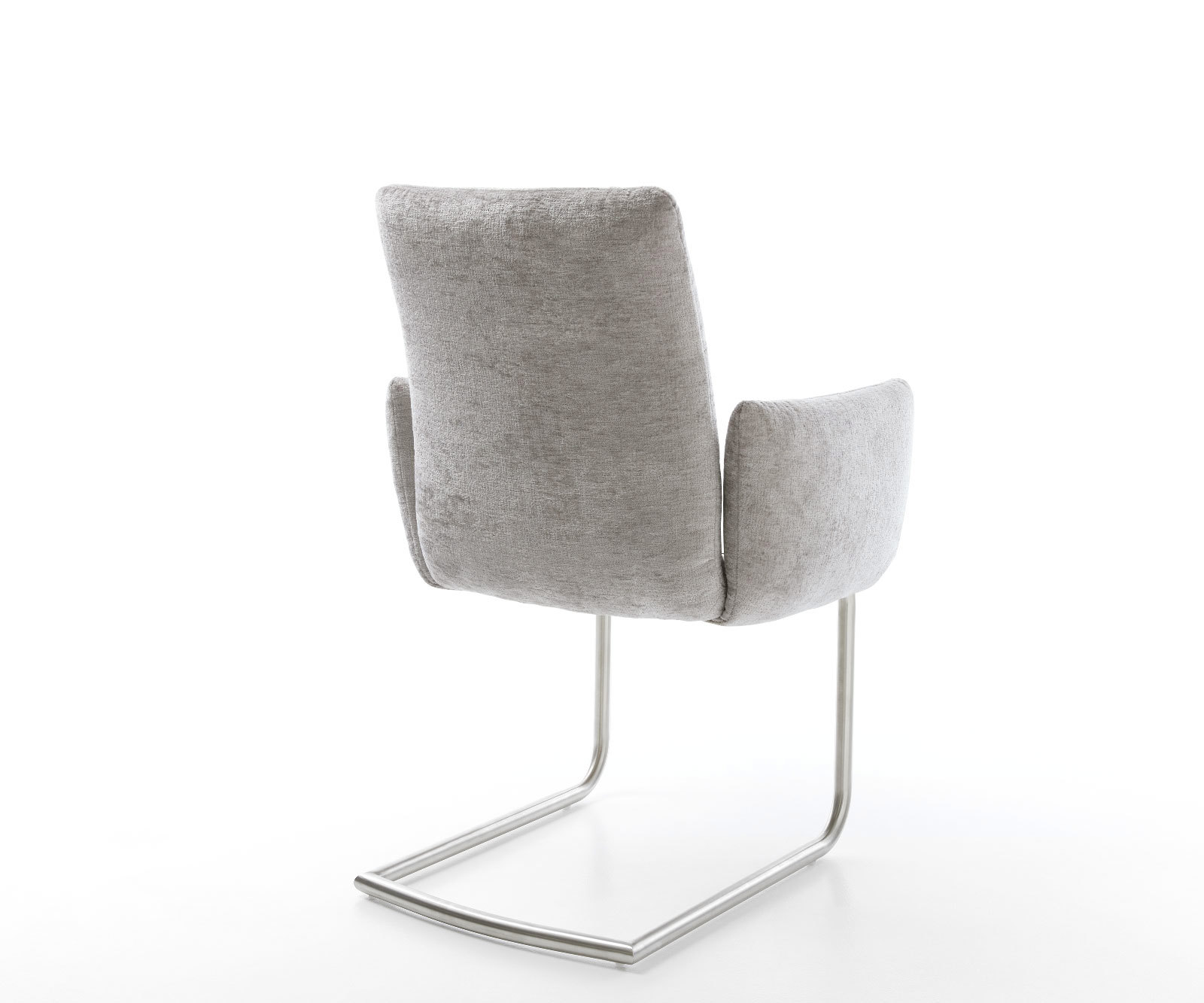 Jedálenská stolička Jova-Flex s opierkami mikrovlákno strieborno sivá jedálenská stolička okrúhla nerezová oceľ vrecková pružina - Image 5