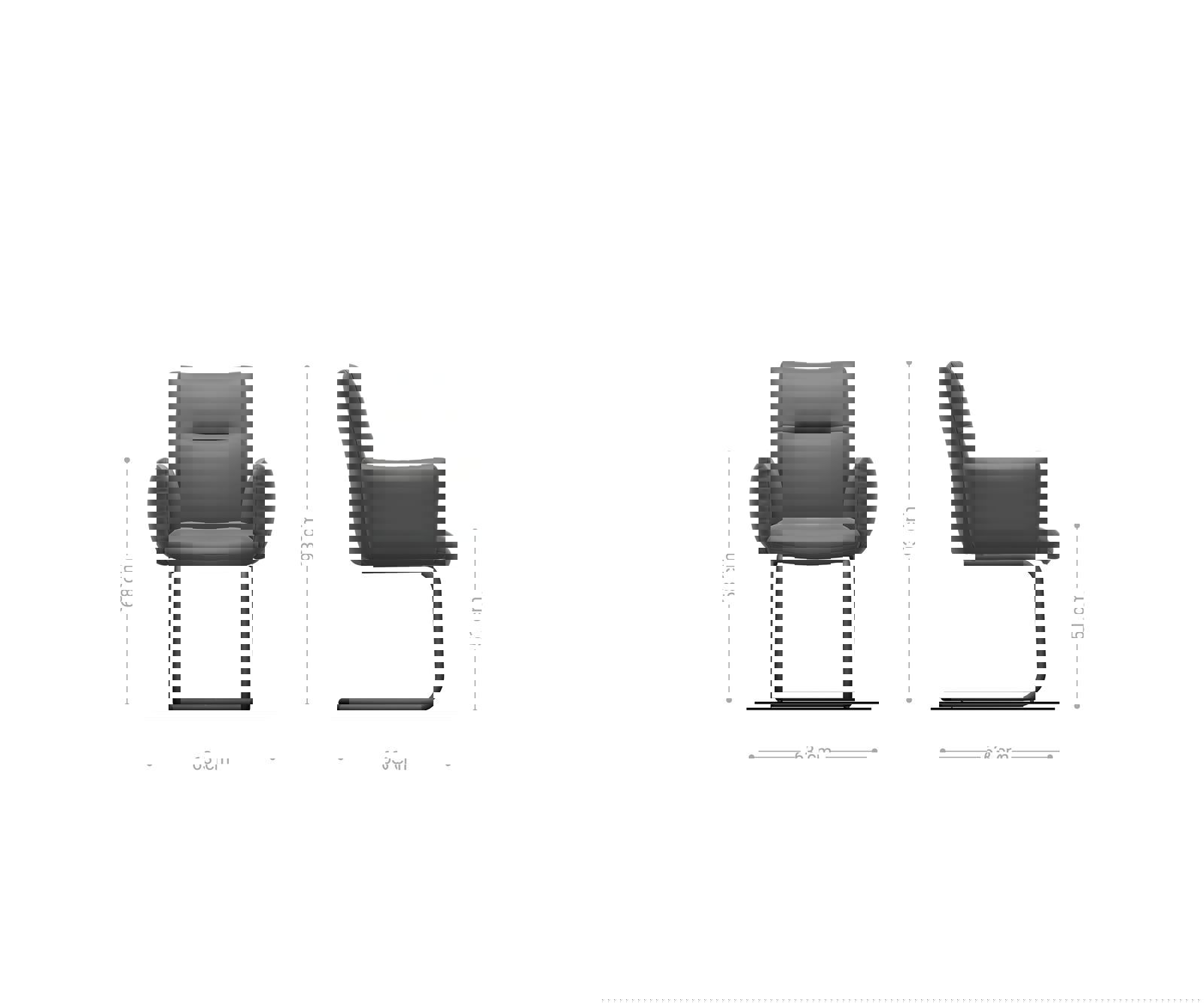Jedálenská stolička Jova-Flex s opierkami mikrovlákno strieborno sivá jedálenská stolička okrúhla nerezová oceľ vrecková pružina - Image 6