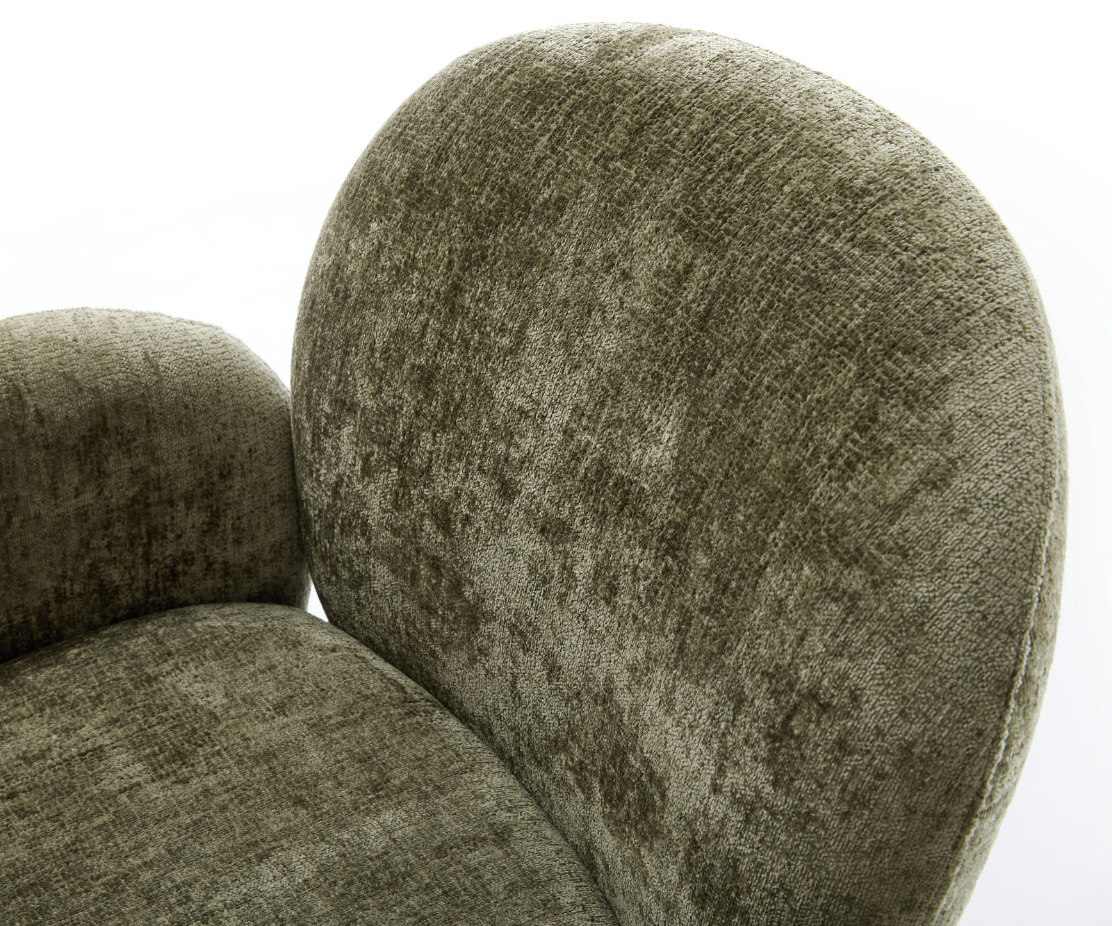 Jedálenská stolička Nube-Flex s opierkami chenille olivová jedálenská stolička okrúhla čierna vrecková pružina - Image 4