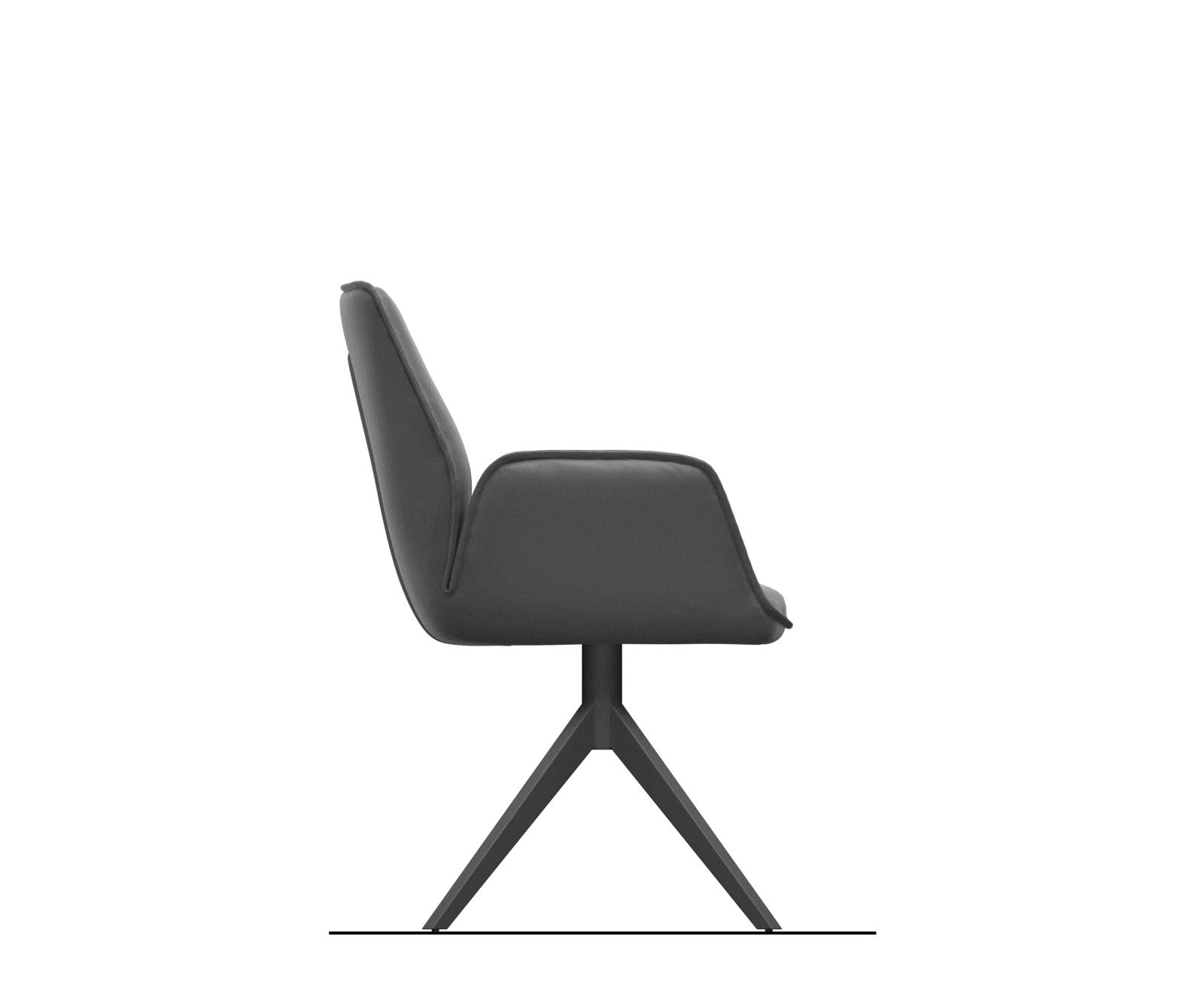 Otočná jedálenská stolička Zoa-Flex mikrovlákno pastelovo modrá krížová podstava široká biela 360° otočná hojdacia funkcia vrecková pružina - Image 7