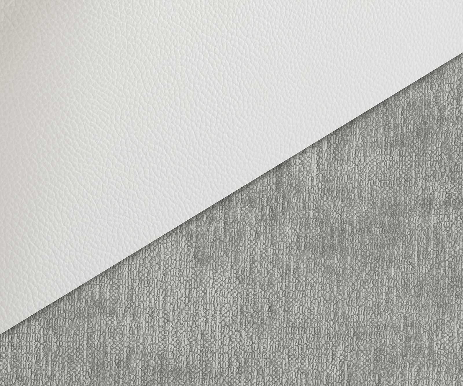 Jedálenská stolička Pejo-Flex zmiešané materiály pravá koža bielo-strieborno sivá krížová podstava široká biela otočná o 360° hojdacia funkcia vrecková pružina - Image 3