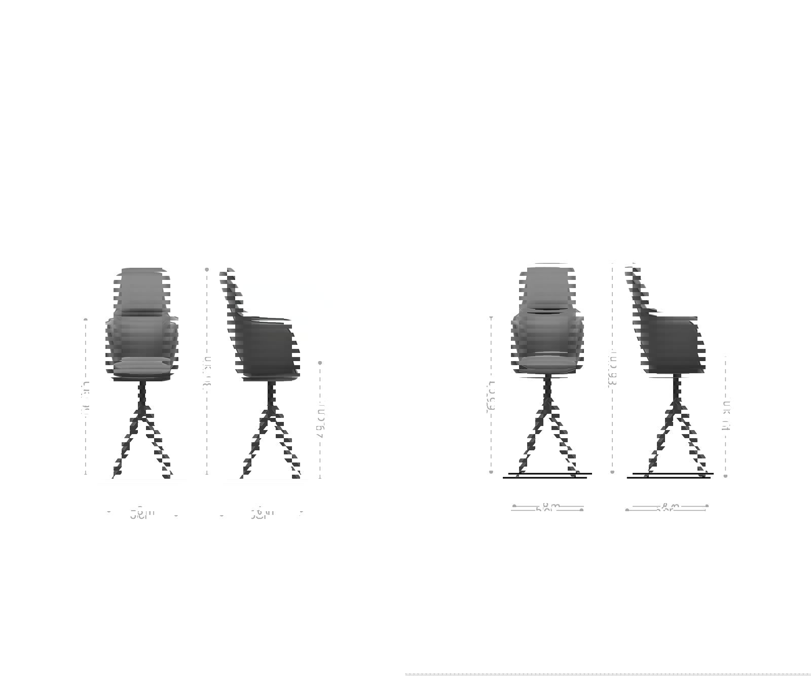 Jedálenská stolička Pejo-Flex zmiešané materiály pravá koža bielo-strieborno sivá krížová podstava široká biela otočná o 360° hojdacia funkcia vrecková pružina - Image 6