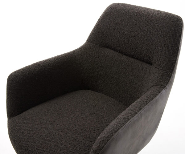 Otočná stolička Pejo-Flex Materiál mix čierna Podstavec z nehrdzavejúcej ocele Otočná o 360° Funkcia otáčania Vreckové pružinové jadro - Image 4