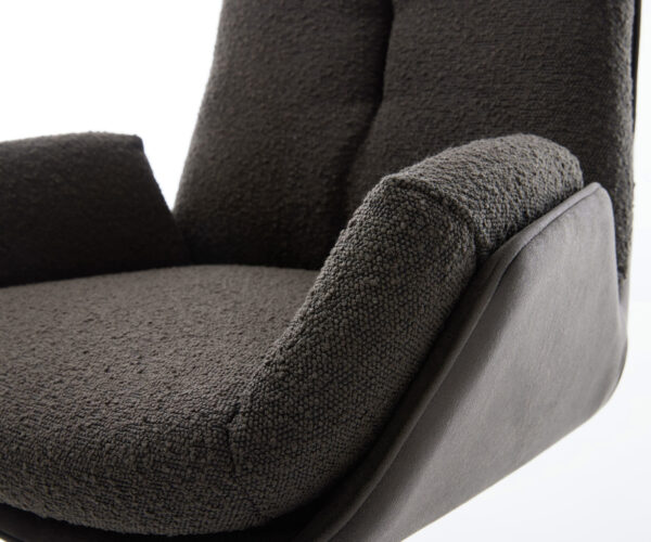 Jedálenská stolička Clea-Flex mix materiálov čierna podnož titánová 360° otočná hojdačka - Image 4