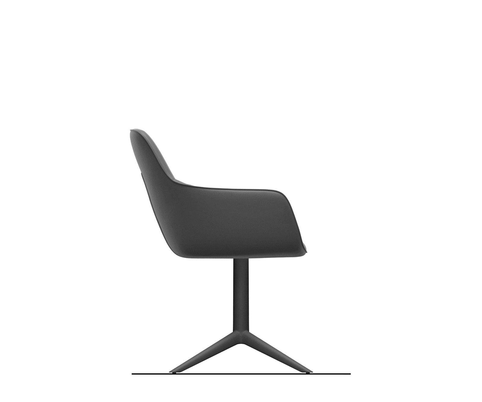 Otočná jedálenská stolička Pejo-Flex zmiešané materiály čierna podstava podstava efektová titánová 360° otočná hojdacia funkcia vrecková pružina - Image 7