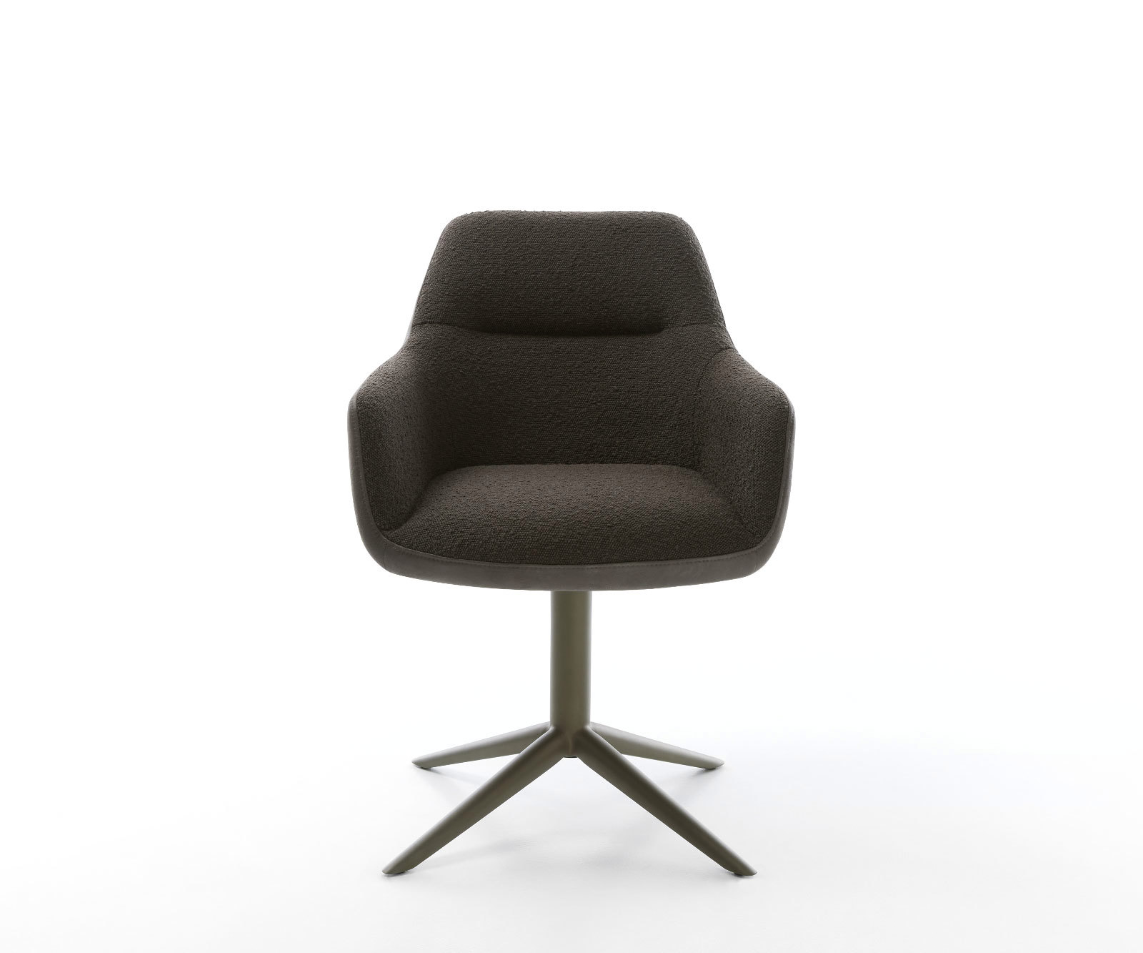 Otočná jedálenská stolička Pejo-Flex zmiešané materiály čierna podstava podstava efektová titánová 360° otočná hojdacia funkcia vrecková pružina - Image 2