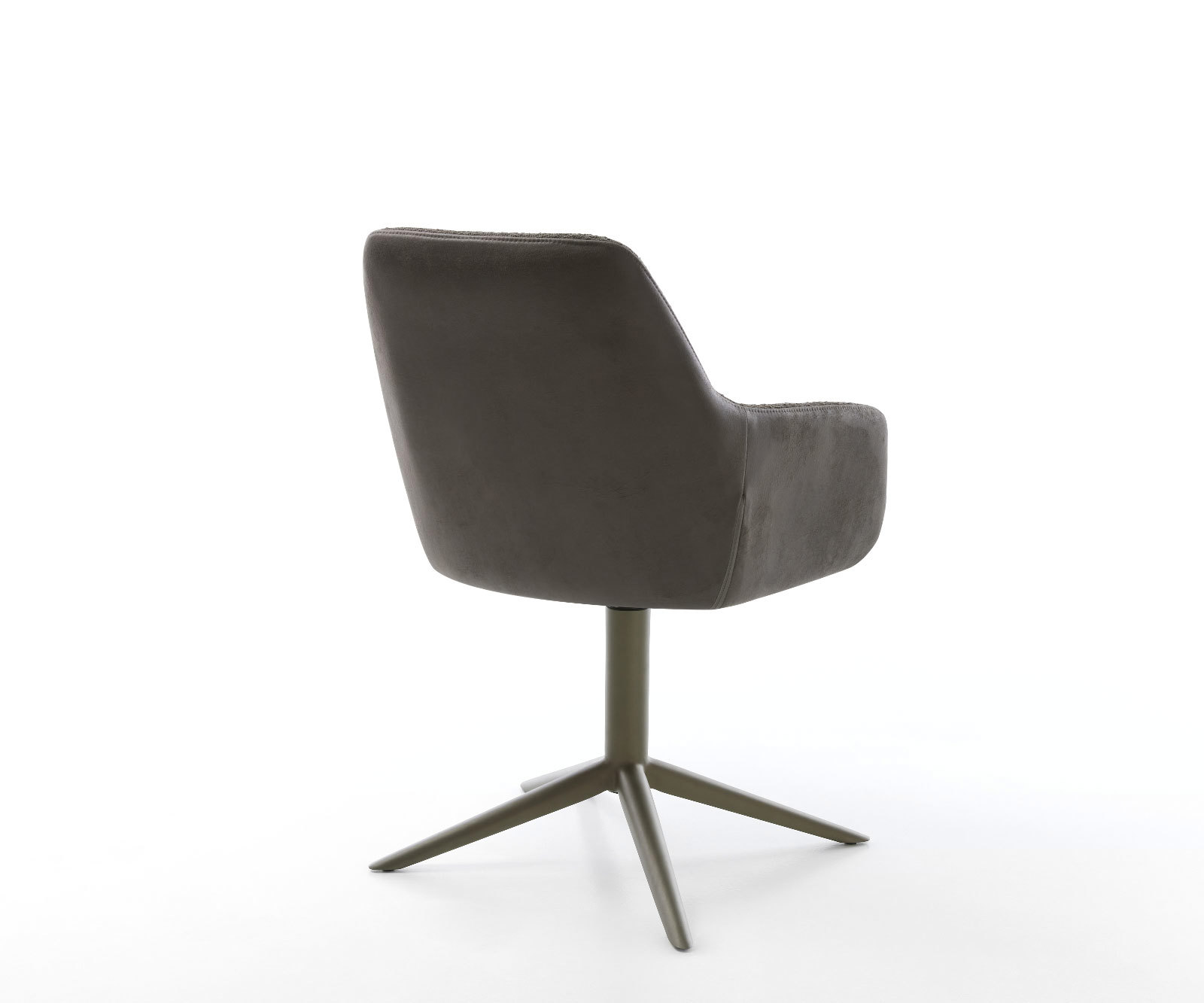 Otočná jedálenská stolička Pejo-Flex zmiešané materiály čierna podstava podstava efektová titánová 360° otočná hojdacia funkcia vrecková pružina - Image 5