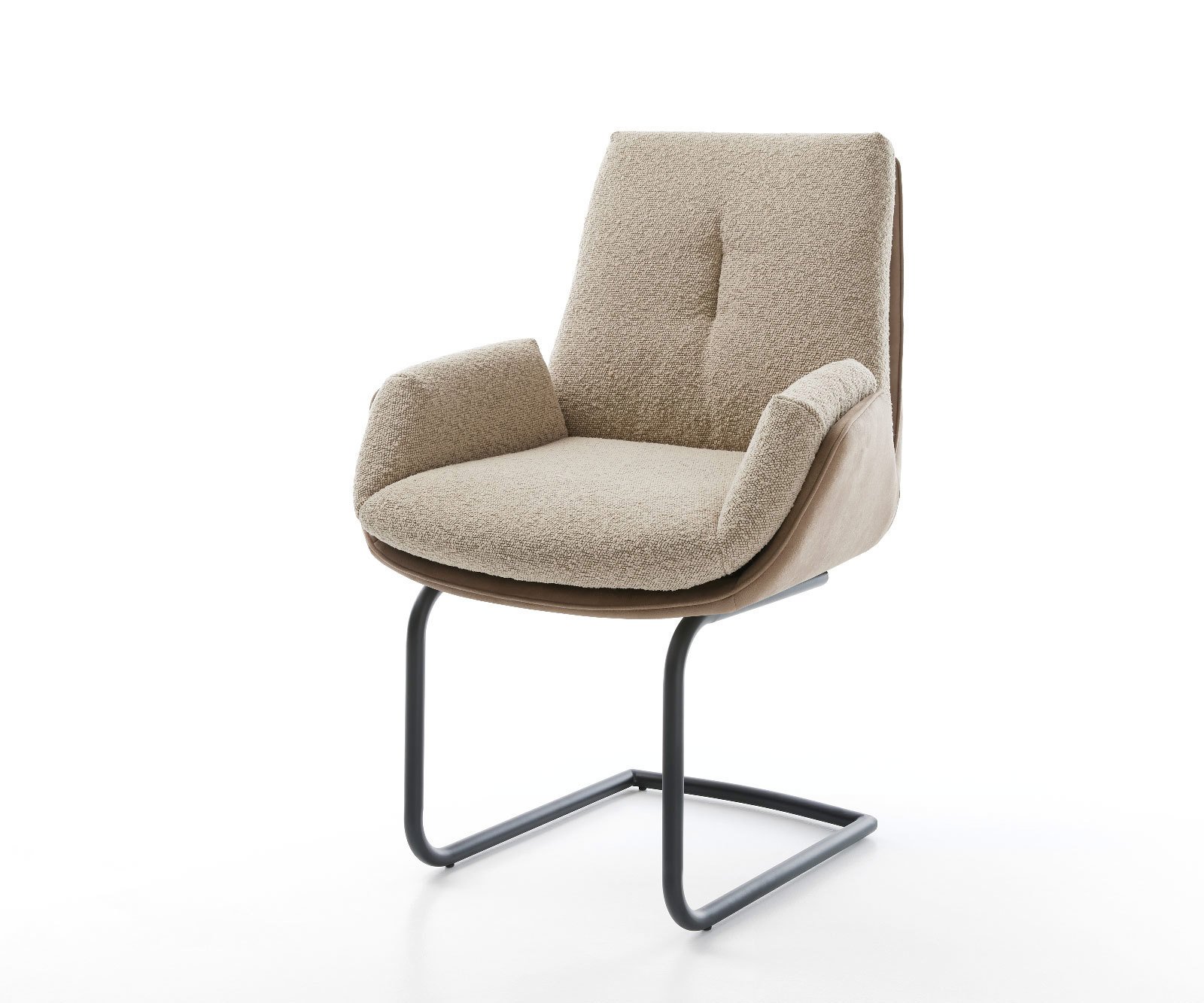 Jedálenská stolička Clea-Flex zmiešané materiály tmavobéžová jedálenská stolička okrúhla čierna