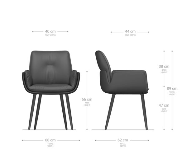 Jedálenská stolička Nela-Flex béžová 4-nohá kužeľová z nerezovej ocele otočná o 180° - Image 6