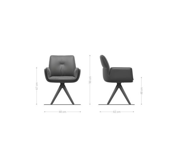 Jedálenská stolička Nela-Flex béžová drevená podnož štvorcová prírodná 180° otočná - Image 5