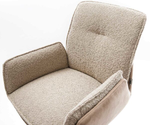 Barová stolička Nela-Flex konzolová podnož plochá kovová čierna mix materiálov sivobiela vrecko pružiny - Image 4