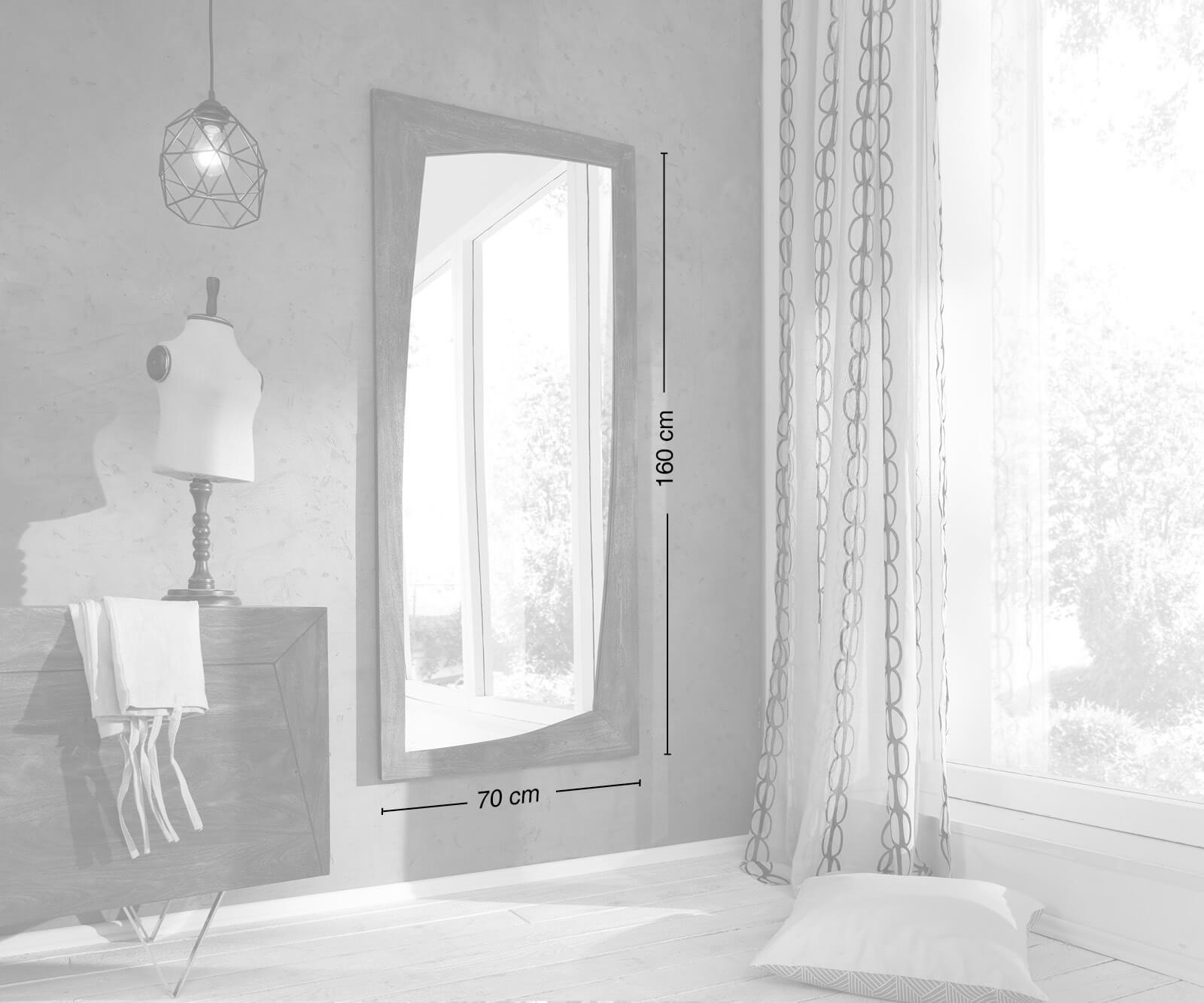 Dizajnové nástenné zrkadlo Wyatt 160x70 cm akácia platinová - Image 5