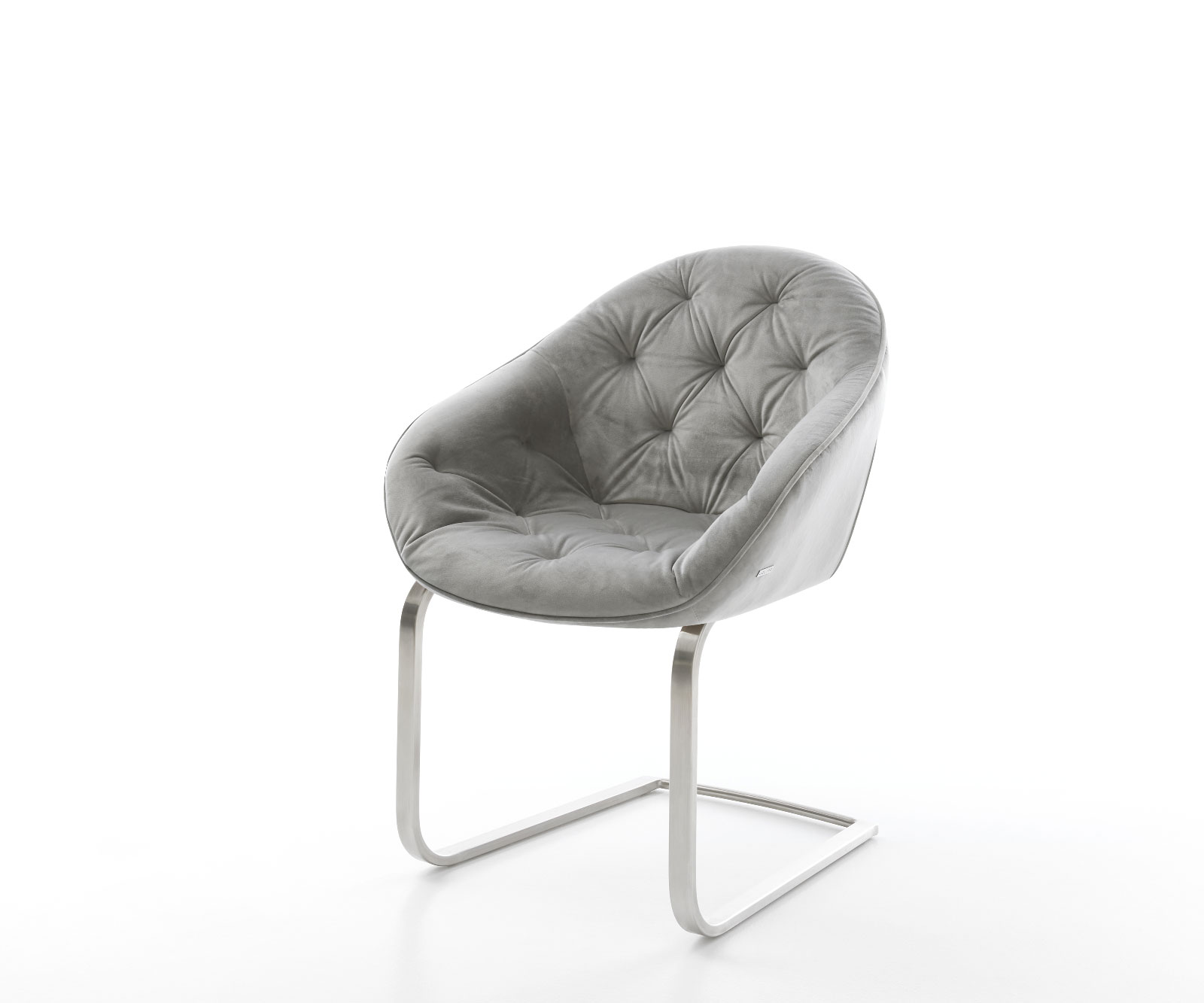 Jedálenská stolička Gaio-Flex zamat sivá jedálenská stolička plochý nerezová oceľ