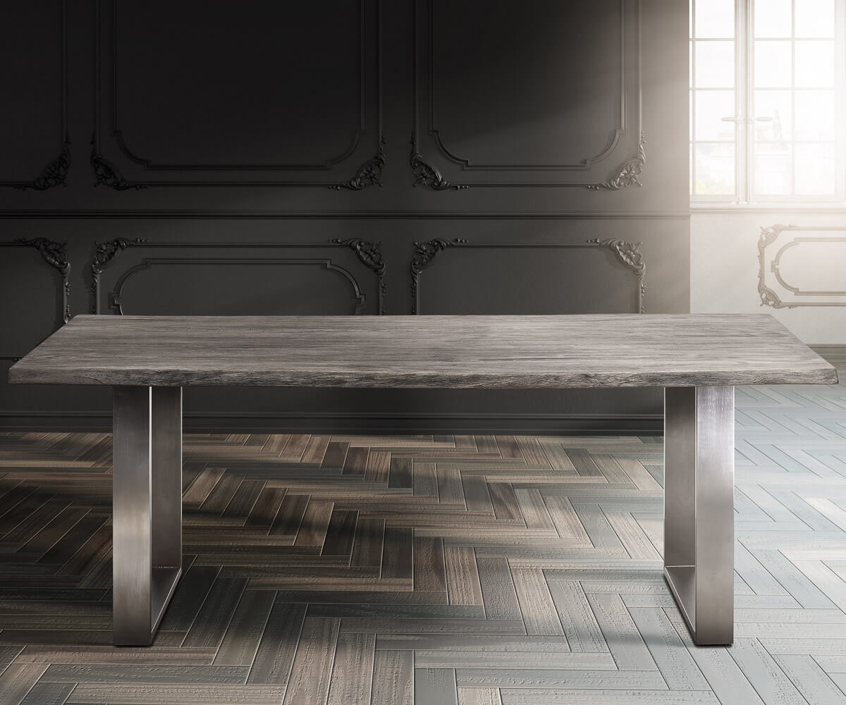 Stolová doska Edge 220x100 cm XL akácia platinová Live-Edge - Image 5