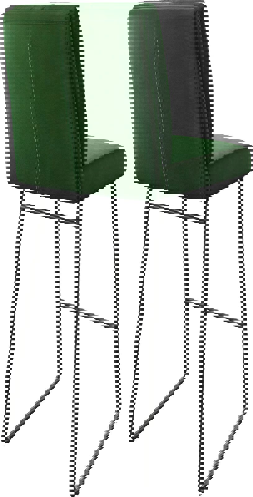 Barová stolička Pela-Flex zamat zelená kovová tenká podstava - Image 5