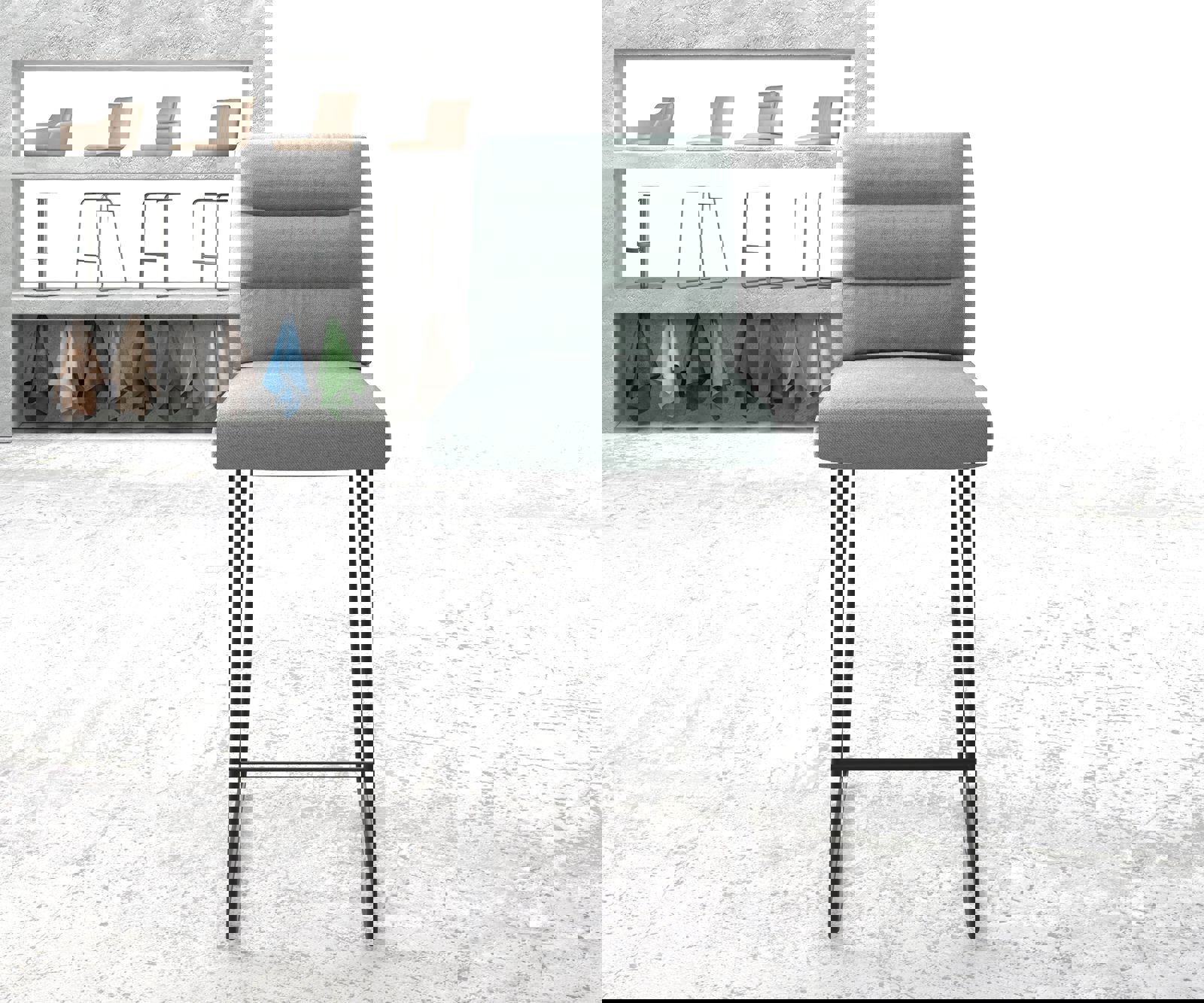 Barová stolička Pela-Flex pruhy mentolová tenká podstava kov - Image 2