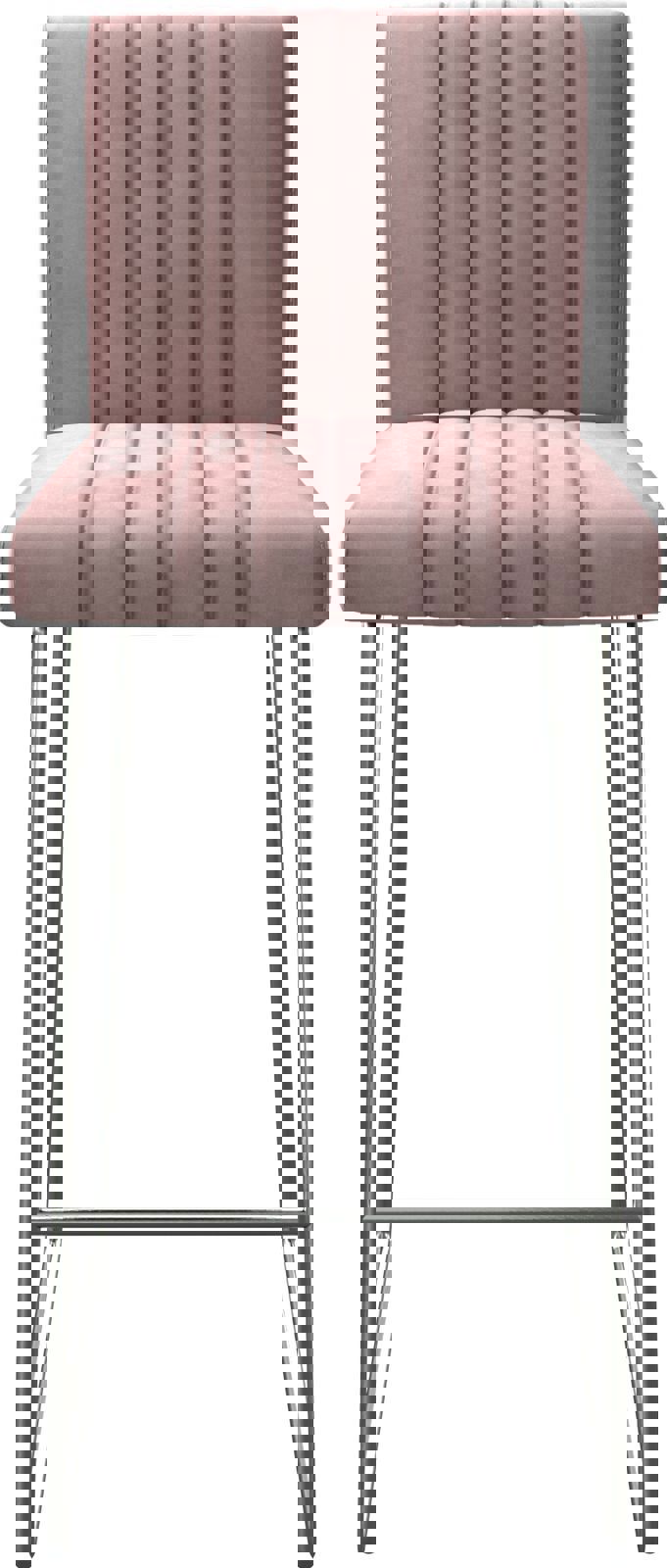 Barová stolička Luiga-Flex zamat ružová tenká podstava nerezová oceľ - Image 4