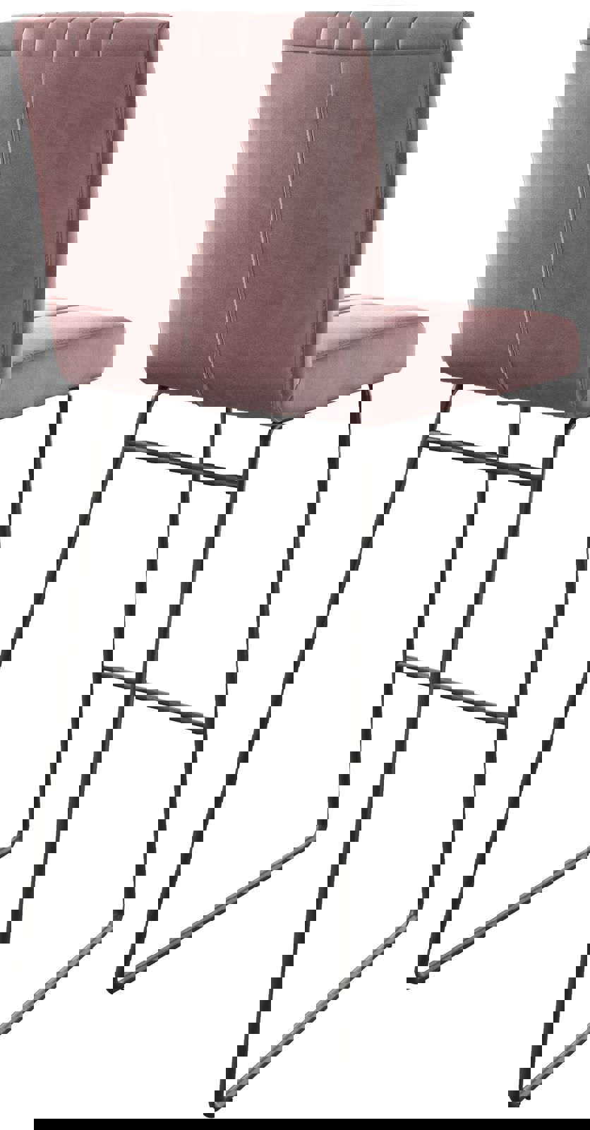 Barová stolička Luiga-Flex zamat ružová tenká podstava kov - Image 5