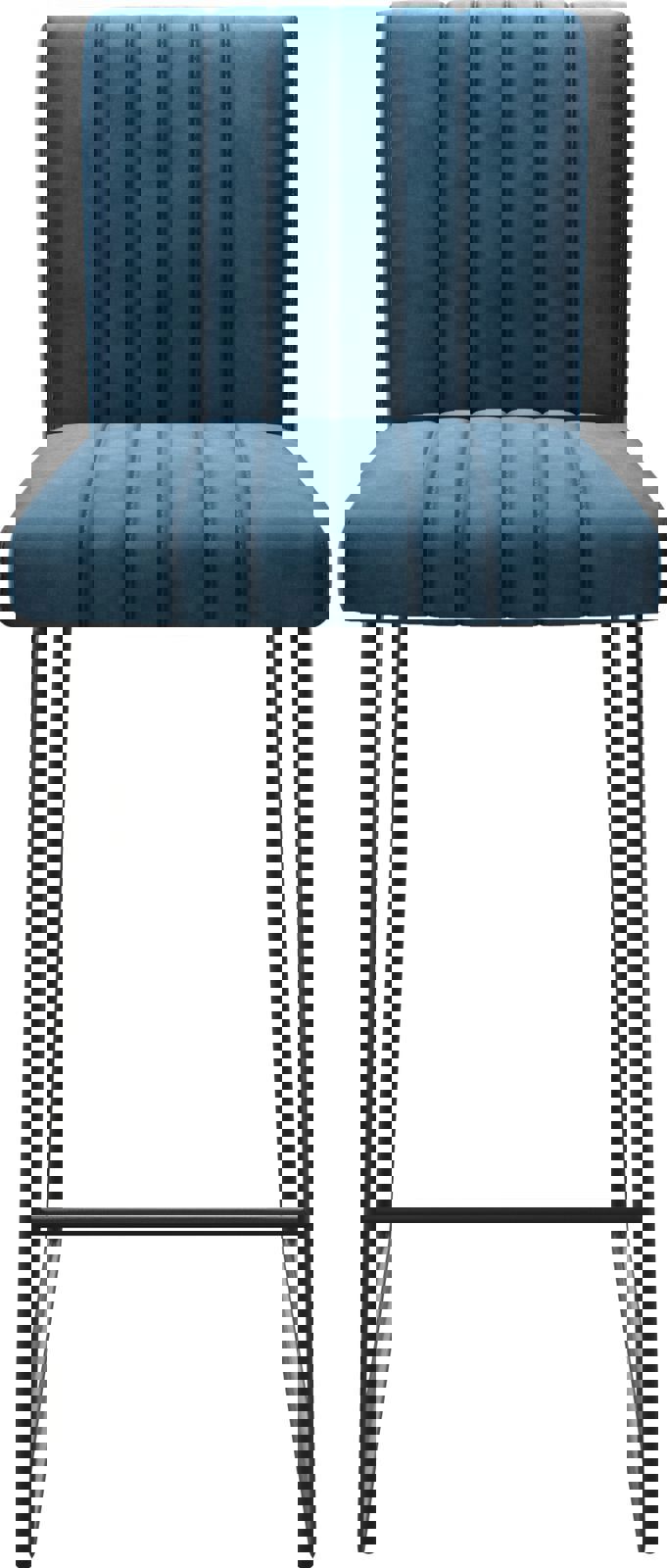 Barová stolička Luiga-Flex zamat modrá kovová tenká podstava - Image 4