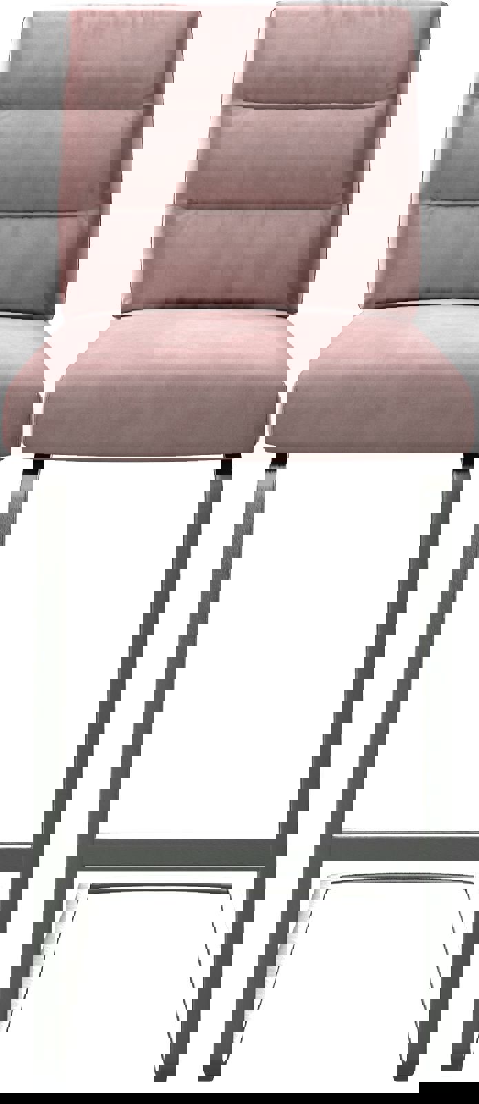 Barová stolička Pela-Flex zamat ružová jedálenská stolička plochý nerezová oceľ - Image 4