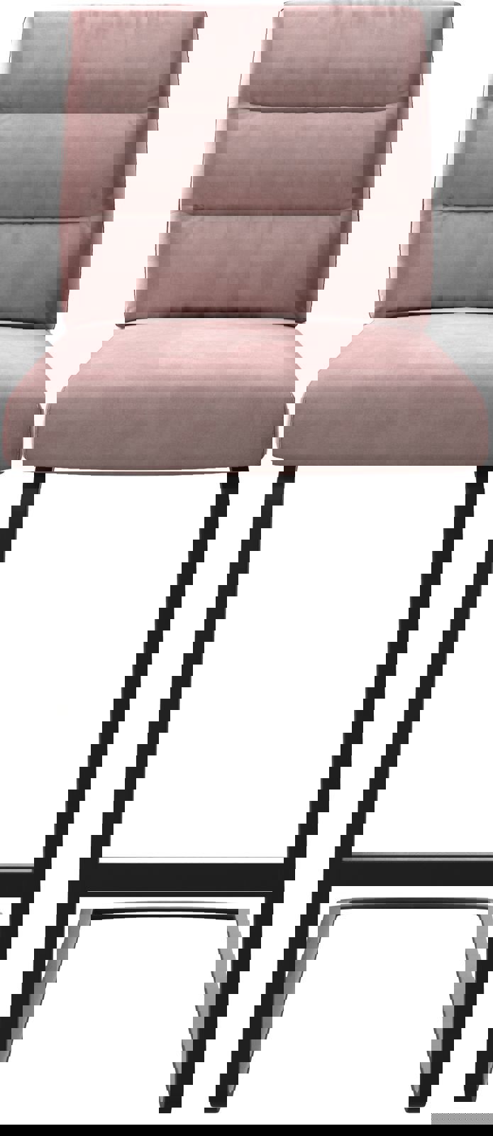 Barová stolička Pela-Flex zamat ružová jedálenská stolička plochý kov - Image 4