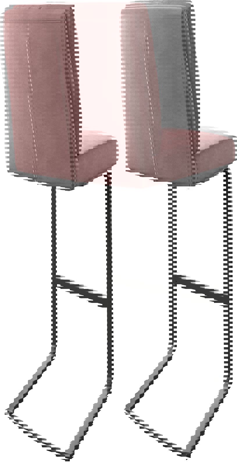 Barová stolička Pela-Flex zamat ružová jedálenská stolička plochý kov - Image 5