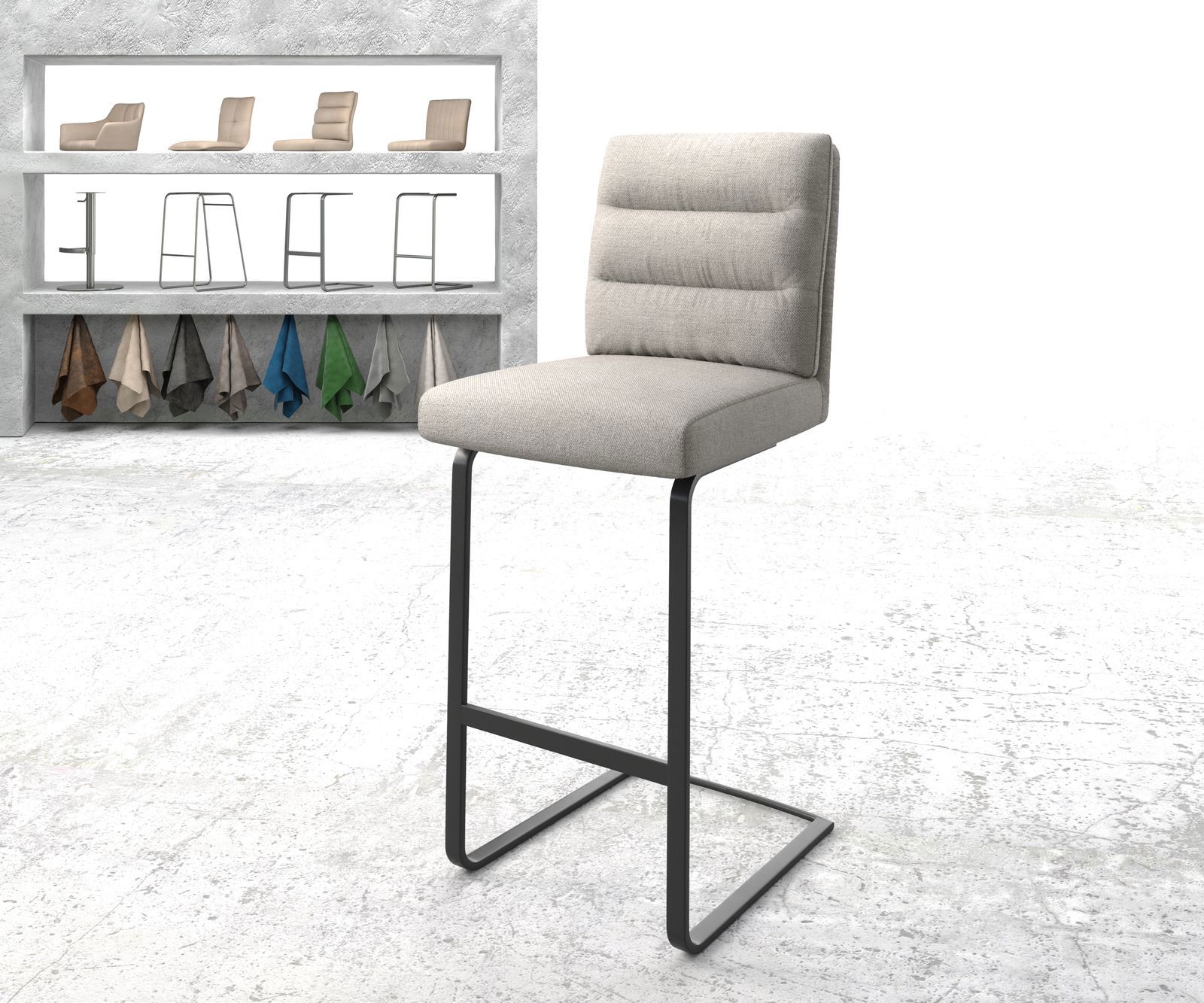 Barová stolička Pela-Flex pruhy svetlosivá jedálenská stolička plochý kov