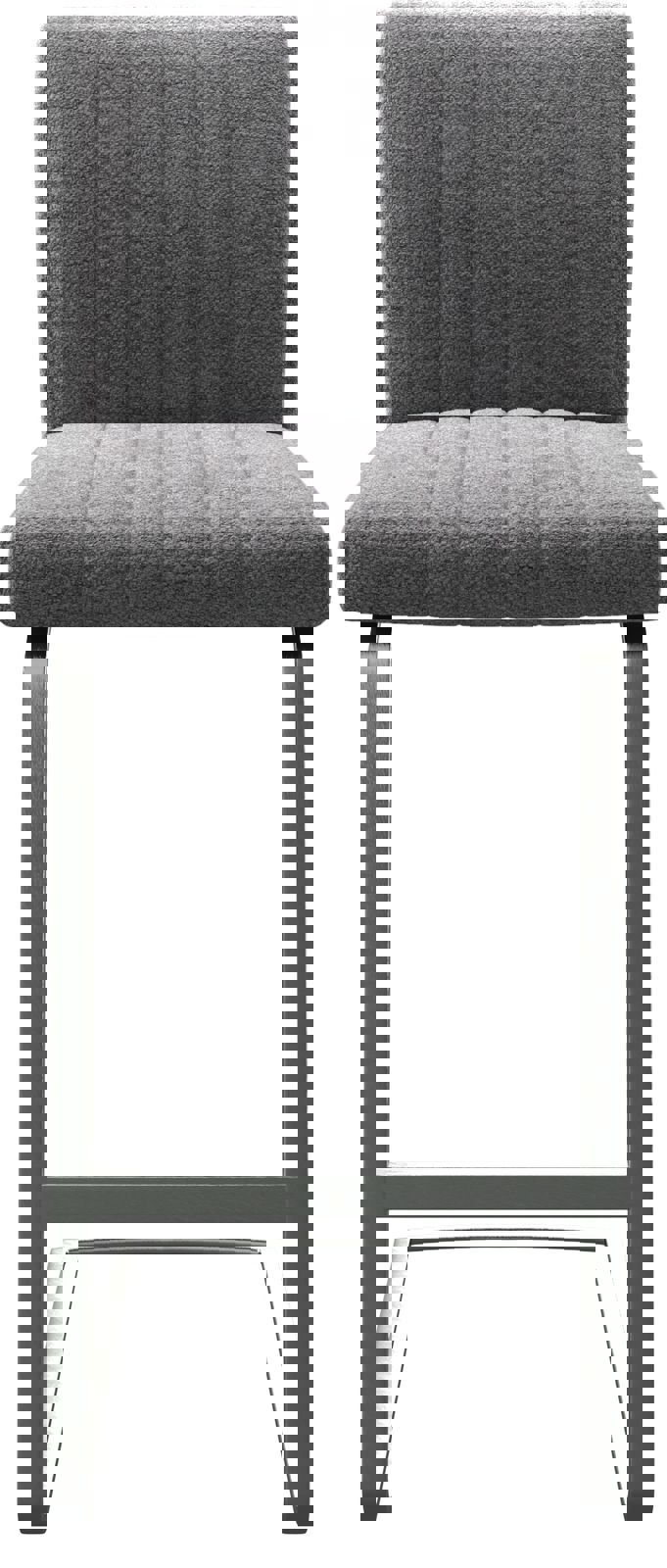 Barová stolička Luiga-Flex texturovaná látka svetlosivá jedálenská stolička plochý nerezová oceľ - Image 4