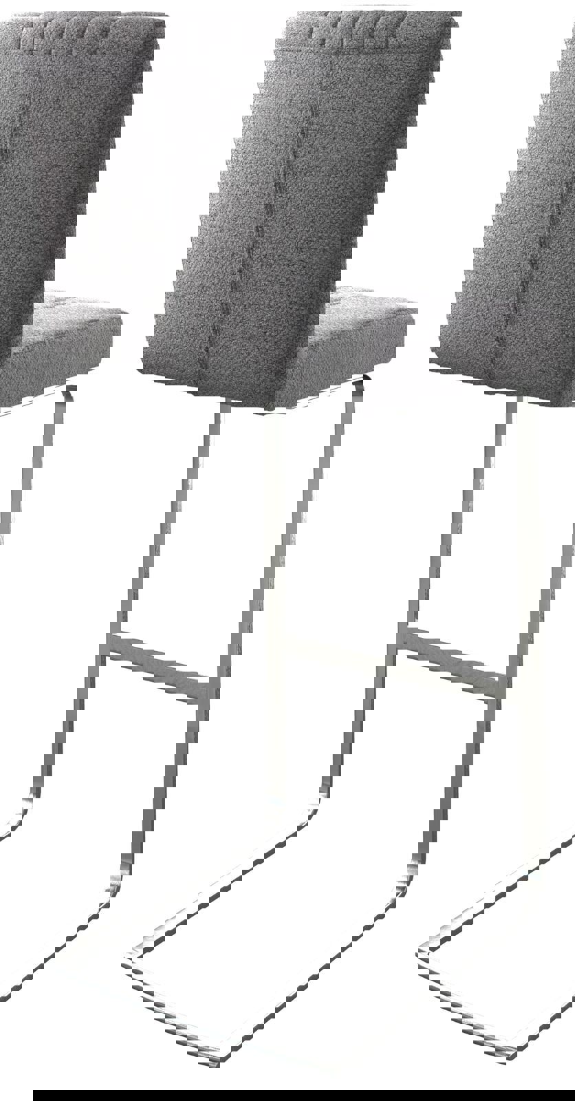 Barová stolička Luiga-Flex texturovaná látka svetlosivá jedálenská stolička plochý nerezová oceľ - Image 5