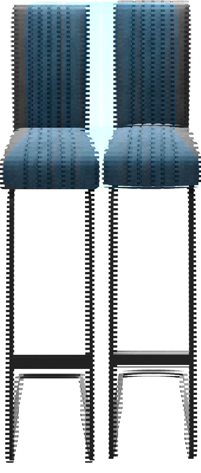 Barová stolička Luiga-Flex zamat modrá jedálenská stolička plochý kov - Image 4