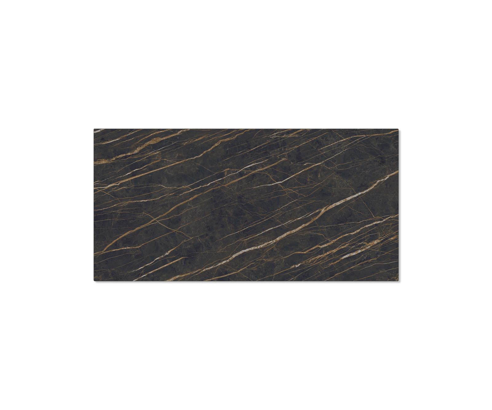 Jedálenský stôl Edge 200x100 cm keramika Laminam®Noir Desir hnedá podstava v tvare V čierna - Image 4