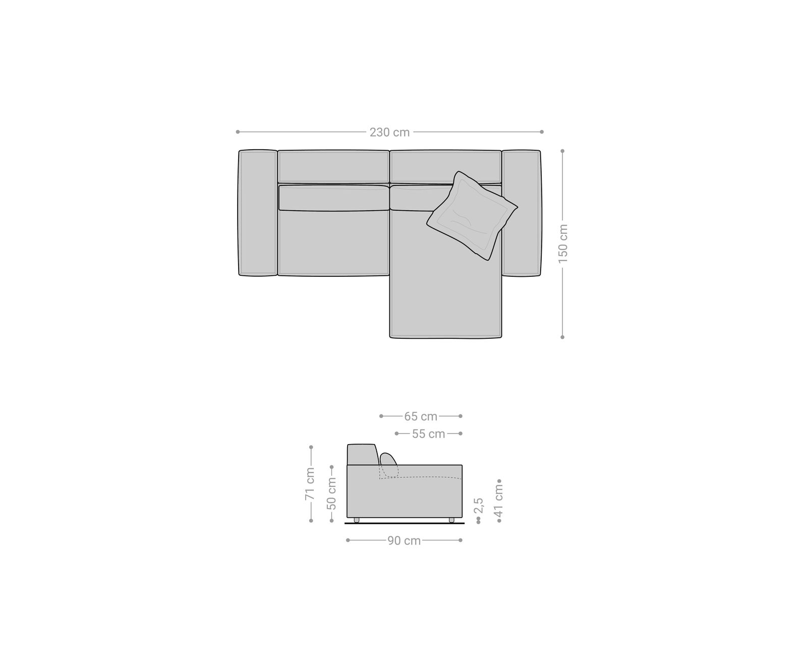 Rohová pohovka Sirpio 230x150 cm mikrovlákno čierna variabilné ležadlo - Image 7