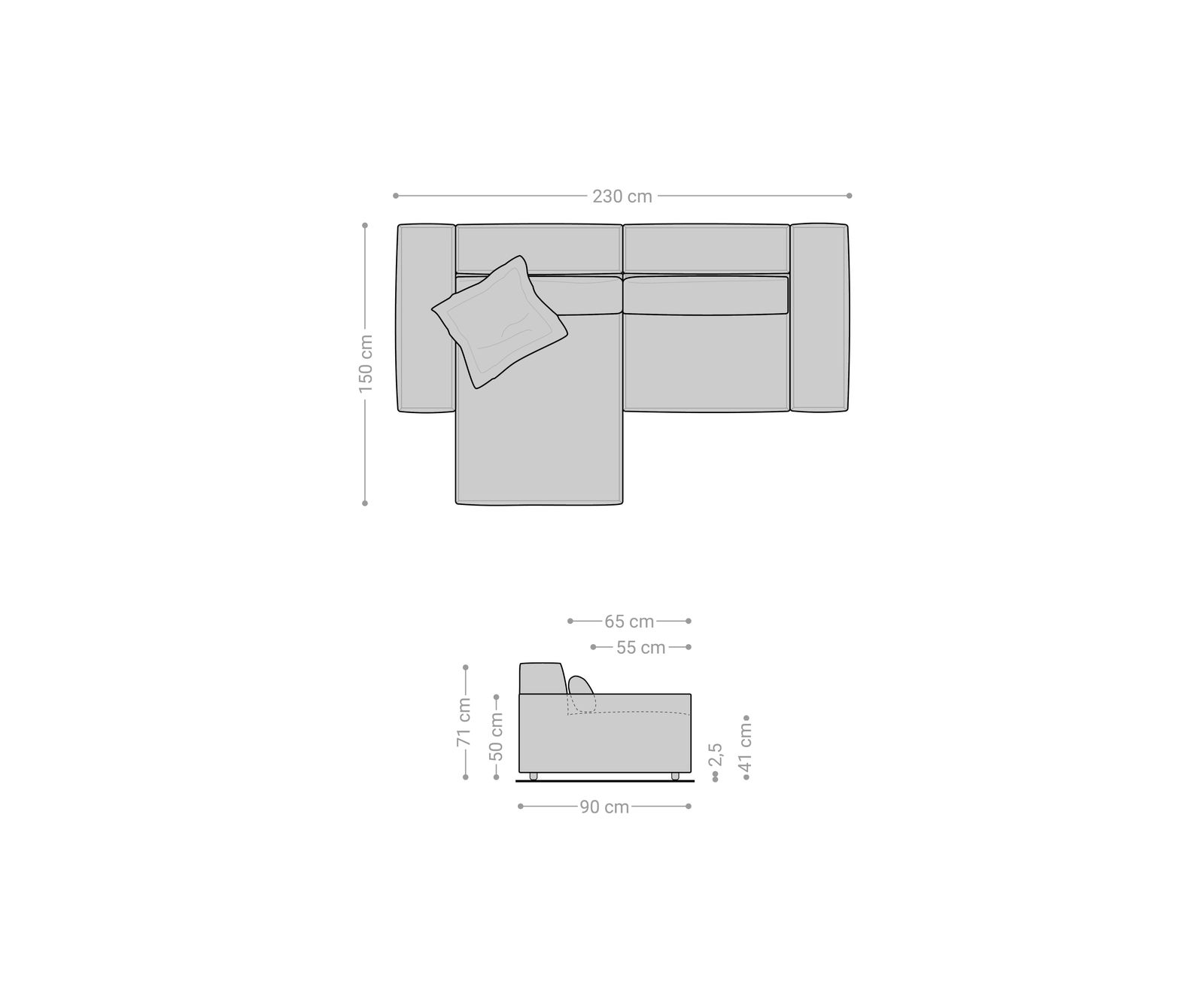 Rohová pohovka Sirpio 230x150 cm plyšový manšester béžová variabilné ležadlo - Image 7