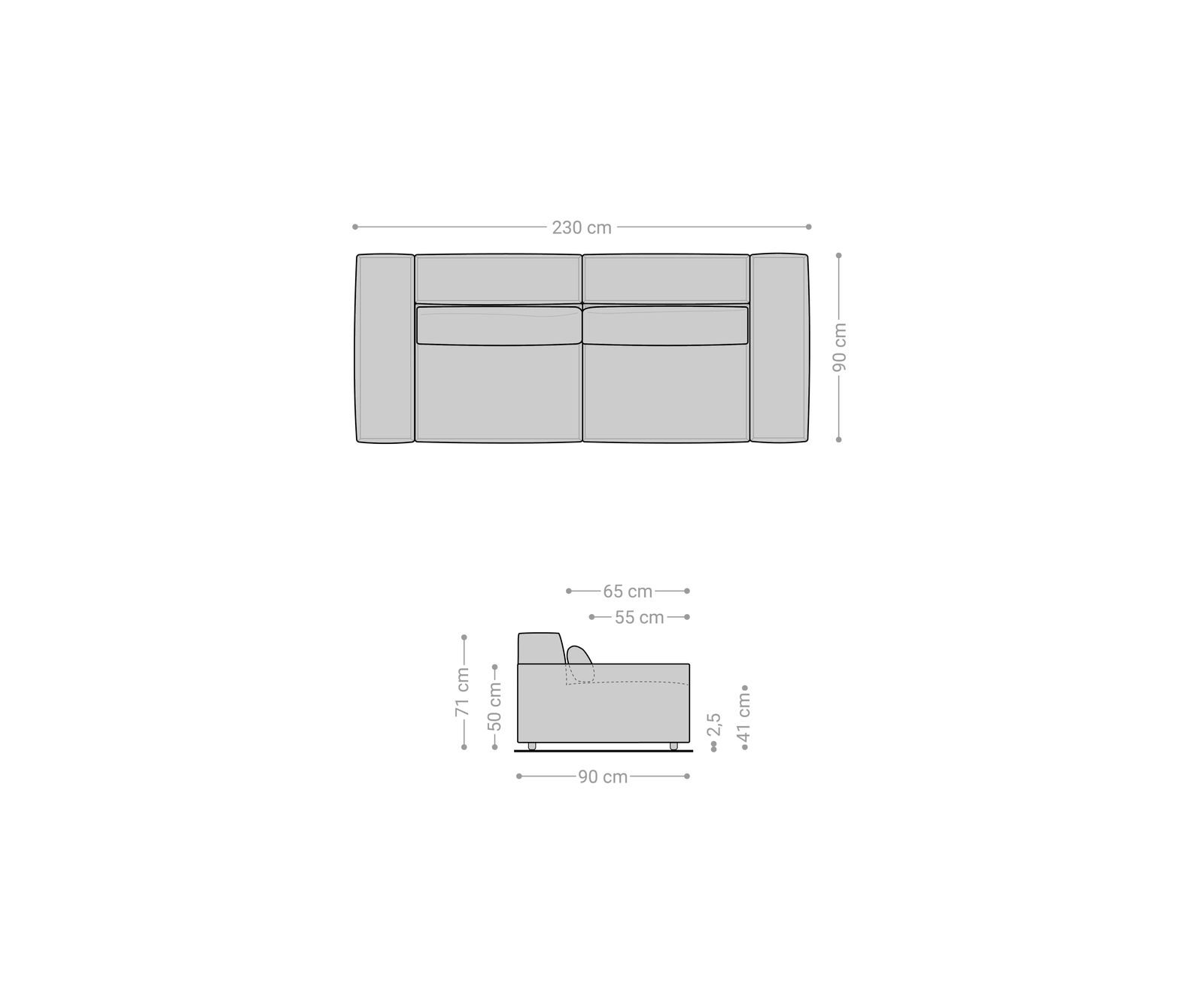 Veľká pohovka Sirpio 230x90 cm imitácia kože vintage antracitová - Image 7