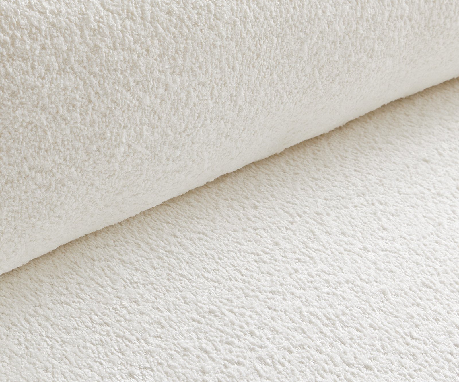 Pohovka v tvare "U" Sirpio 300x200 cm bouclé bielo-krémová ležadlo variabilné s taburetom - Image 3