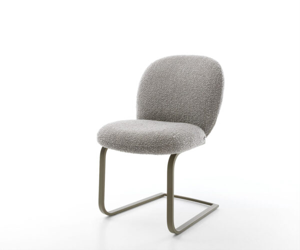 Jedálenská stolička Nube-Flex bouclé strieborno sivá jedálenská stolička plochá efektová povrchová úprava titán vrecková pružina