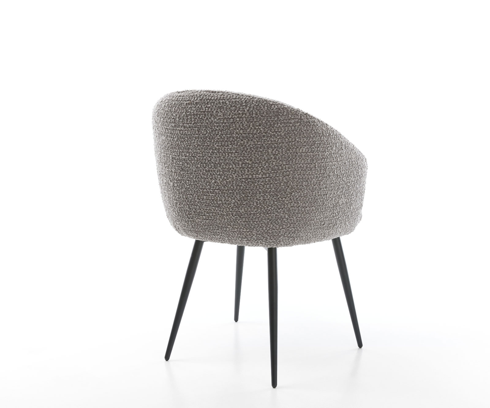 Jedálenská stolička Caja-Flex s opierkami bouclé strieborno sivá 4-nohá zúžená čierna vrecková pružina - Image 5