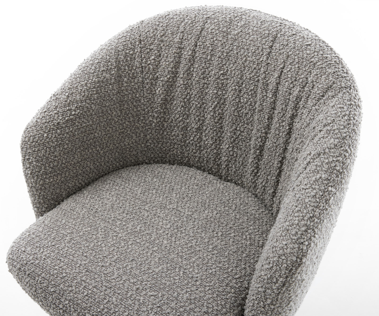 Jedálenská stolička Caja-Flex s opierkami bouclé strieborno sivá 4-nohá zúžená čierna vrecková pružina - Image 4