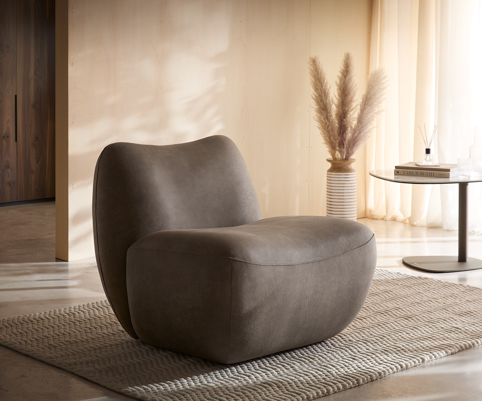 Lounge kreslo Zena 75x85 cm taupe vintage