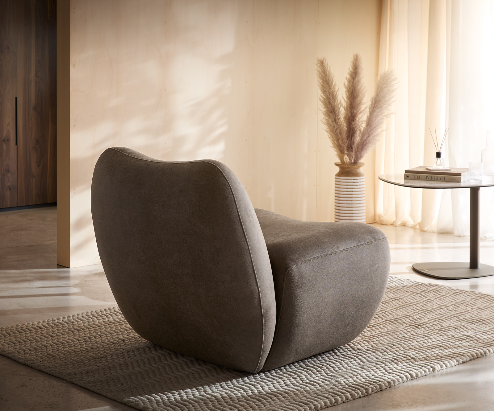 Lounge kreslo Zena 75x85 cm taupe vintage - Image 4