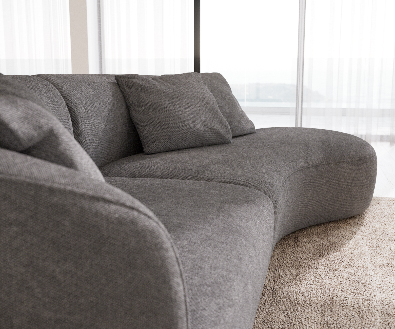 Pohovka Mairi 330x160 cm mikrovlákno sivá - Image 6